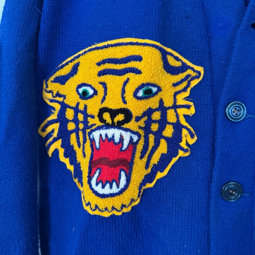 Vintage Blue and Gold Varsity Sweater - Picture 3 of 6